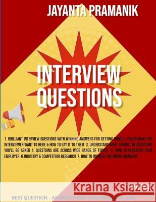 Interview Questions Jayanta Pramanik 9781678176174 Lulu Press