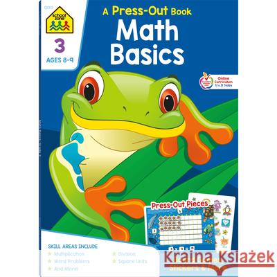 School Zone Math Basics Grade 3 Press-Out Workbook Zone, School 9781681473130 School Zone Publishing