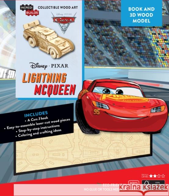 IncrediBuilds: Disney Pixar Cars 3: Lightning McQueen 3D Wood Model and Book Insight Editions 9781682981214 Insight Editions