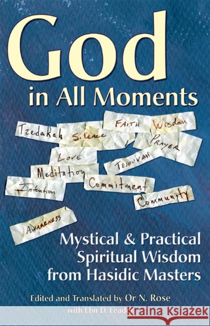 God in All Moments: Mystical & Practical Spiritual Wisdom from Hasidic Masters Or Rose Ebn D. Leader 9781683360810 Jewish Lights Publishing