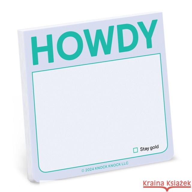 Knock Knock Howdy Sticky Note (Pastel Version) Knock Knock 9781683494553 Knock Knock