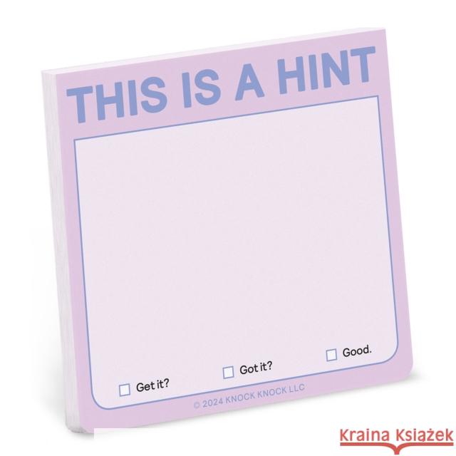 Knock Knock This Is a Hint Sticky Note (Pastel Version) Knock Knock 9781683494560 Knock Knock