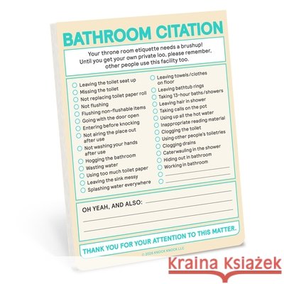 Bathroom Citation Nifty Note Knock Knock 9781683496151 Knock Knock