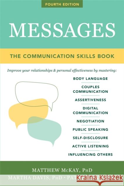 Messages: The Communication Skills Book McKay, Matthew 9781684031719 New Harbinger Publications