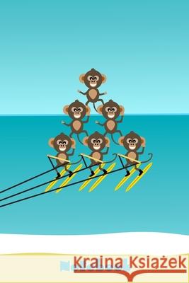 Cheerful Chimps Champion Waterskiing Formation Team Notebook: Cute funny monkeys who love their ocean watersports! Each page is headed up with Subject Barefoot Bodeez Art 9781686399121 Independently Published