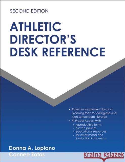 Athletic Director's Desk Reference Donna A. Lopiano Connee Zotos 9781718208490 Human Kinetics Publishers