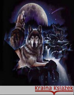 Notenheft Wolf 150 Seiten, gross Musikunterricht: Notenheft mit Wolf im Mondschein Ivy Respo 9781718766051 Createspace Independent Publishing Platform