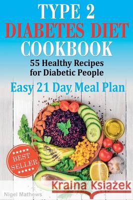 Type 2 Diabetes Diet Cookbook & Meal Plan: 55 Healthy Recipes for Diabetic People with an Easy 21 Day Meal Plan Nigel Methews 9781722340445 Createspace Independent Publishing Platform