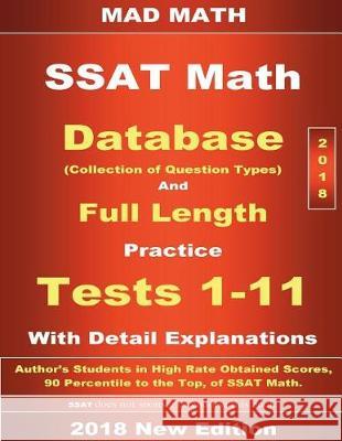 2018 SSAT Database and 11 Tests John Su 9781723472398 Createspace Independent Publishing Platform