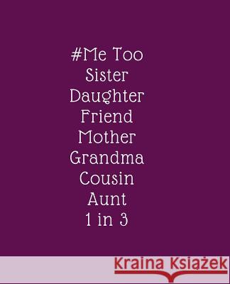 # Me Too. Sister. Daughter. Friend. Mother. Grandma. Cousin. Aunt. 1 in 3: Stop the Violence, End the Abuse. Reclaiming Our Power Now Crissy Rariden 9781724180193 Independently Published