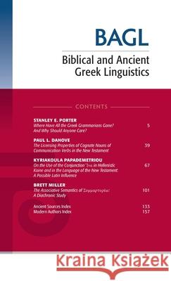 Biblical and Ancient Greek Linguistics, Volume 9 Stanley E. Porter Matthew Brook O'Donnell 9781725297074