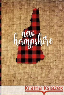 New Hampshire: 6 X 9 108 Pages: Buffalo Plaid New Hampshire State Silhouette Hand Lettering Cursive Script Design on Soft Matte Cover Print Frontier 9781726395205