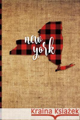 New York: 6 X 9 108 Pages: Buffalo Plaid New York State Silhouette Hand Lettering Cursive Script Design on Soft Matte Cover Note Print Frontier 9781726395274