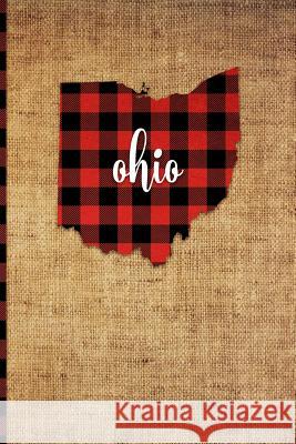 Ohio: 6 X 9 108 Pages: Buffalo Plaid Ohio State Silhouette Hand Lettering Cursive Script Design on Soft Matte Cover Notebook Print Frontier 9781726395328