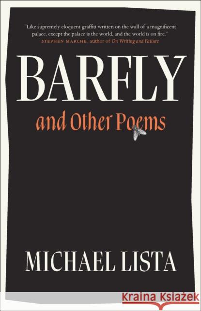 Barfly Michael Lista 9781771966115 Biblioasis