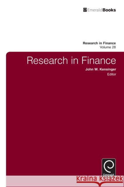 Research in Finance John W. Kensinger, John F. Kensinger 9781780527529 Emerald Publishing Limited