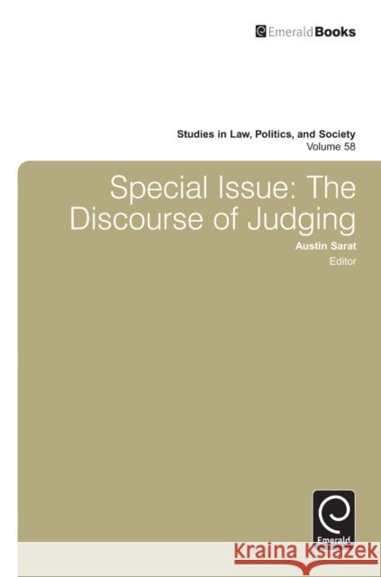 Special Issue: The Discourse of Judging Austin Sarat 9781780528700 0