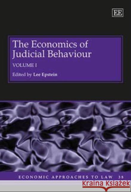 The Economics of Judicial Behaviour Lee Epstein   9781781007211 Edward Elgar Publishing Ltd