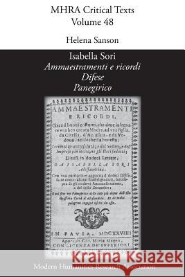 'Ammaestramenti e ricordi', by Isabella Sori Helena Sanson 9781781881514 Modern Humanities Research Association