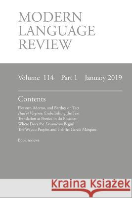 Modern Language Review (114: 1) January 2019 D F Connon 9781781888926