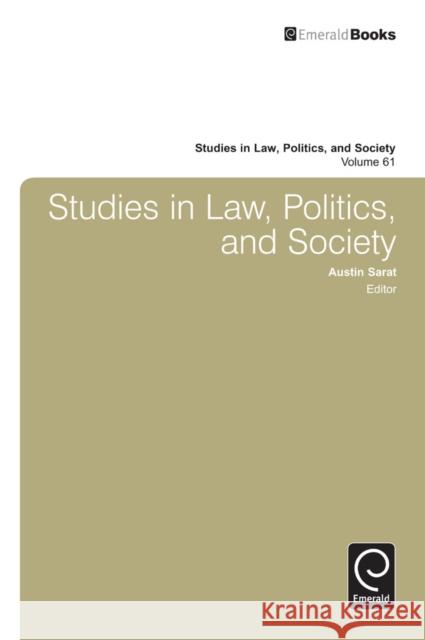 Studies in Law, Politics, and Society Prof Austin Sarat 9781781906194 0