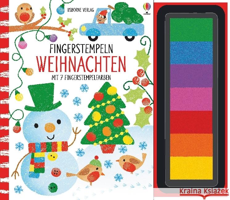 Fingerstempeln: Weihnachten : mit 7 Fingerstempelfarben Watt, Fiona 9781782327059 Usborne Verlag