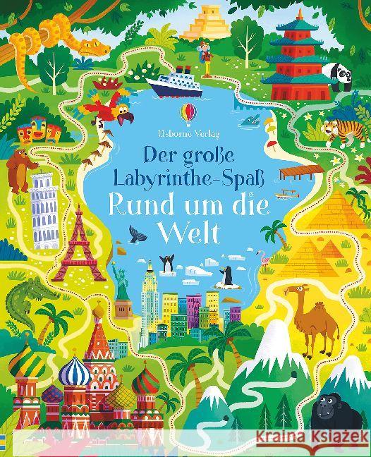 Der große Labyrinthe-Spaß: Rund um die Welt Smith, Sam 9781782328506 Usborne Verlag