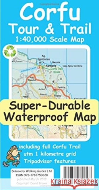 Corfu Tour & Trail Super-Durable Map David Brawn 9781782750628 Discovery Walking Guides Ltd