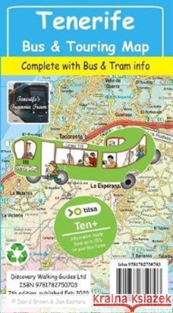 Tenerife Bus & Touring Map Jan Kostura 9781782750703 Discovery Walking Guides Ltd