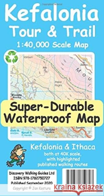 Kefalonia Tour and Trail Map Jan Kostura 9781782750727 Discovery Walking Guides Ltd