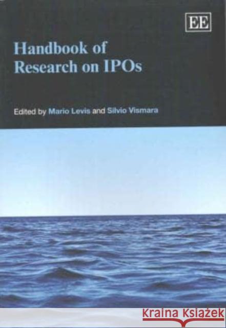 Handbook of Research on IPOs Mario Levis Silvio Vismara  9781783473656