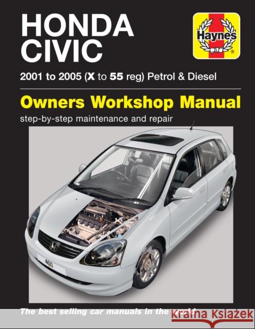 Honda Civic Petrol & Diesel (01 - 05) Haynes Repair Manual Haynes Publishing 9781785212765 Haynes Publishing Group
