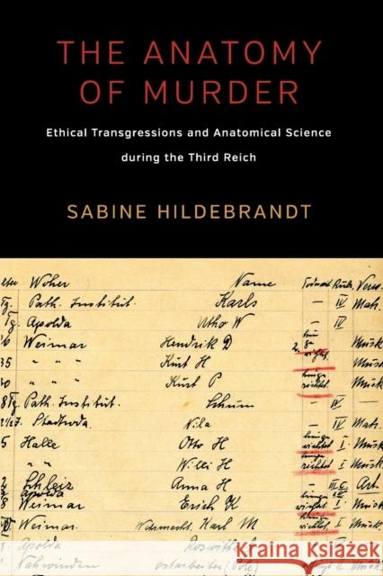 The Anatomy of Murder: Ethical Transgressions and Anatomical Science During the Third Reich Sabine Hildebrandt 9781785337321