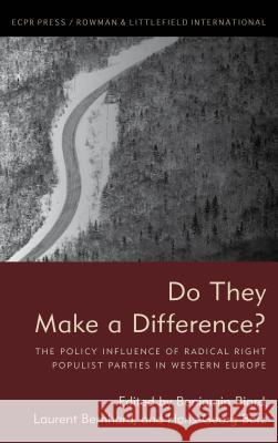 Do They Make a Difference?: The Policy Influence of Radical Right Populist Parties in Western Europe Benjamin Biard Laurent Bernhard Hans-Georg Betz 9781785523298 ECPR Press