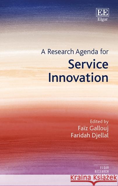 A Research Agenda for Service Innovation Faiz Gallouj Faridah Djellal  9781786433442