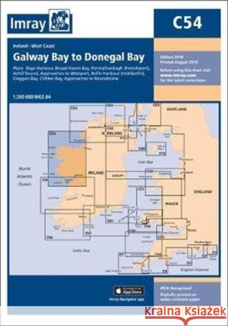 Imray Chart C54: Galway Bay to Donegal Bay Imray Imray 9781786790507 Imray, Laurie, Norie & Wilson Ltd