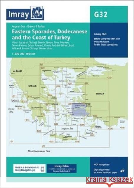 Imray Chart G32: Eastern Sporades, Dodecanese & the Coast of Turkey Imray 9781786795533