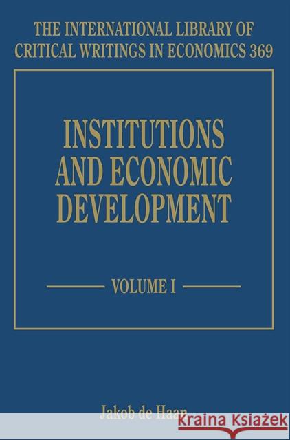Institutions and Economic Development Jakob de Haan   9781788118842 Edward Elgar Publishing Ltd