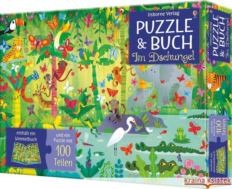 Puzzle & Buch: Im Dschungel (Puzzle) : Enthält: ein Wimmelbuch und ein Puzzle Robson, Kirsteen 9781789412574