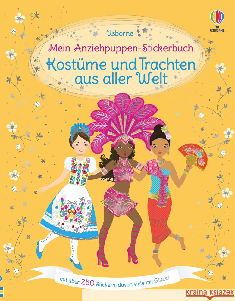 Mein Anziehpuppen-Stickerbuch: Kostüme und Trachten aus aller Welt Bone, Emily 9781789415650 Usborne Verlag