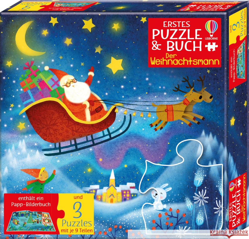 Erstes Puzzle & Buch: Der Weihnachtsmann Nolan, Kate 9781789417203 Usborne Verlag