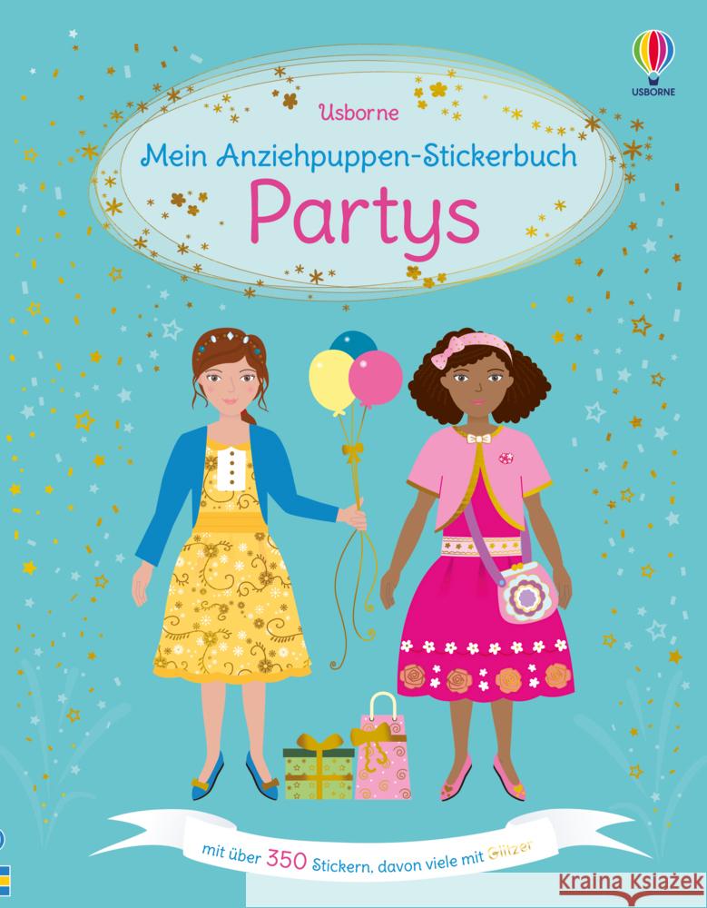 Mein Anziehpuppen-Stickerbuch: Partys Watt, Fiona 9781789418095 Usborne Verlag
