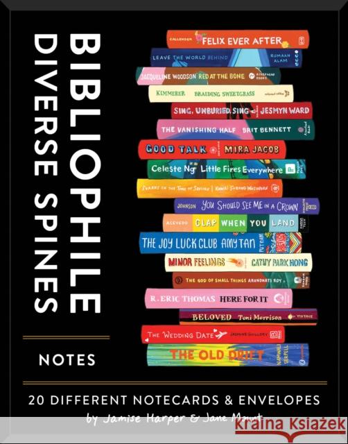 Bibliophile Diverse Spines Notes: 20 Notecards & Envelopes Mount, Jane 9781797215488 Chronicle Books