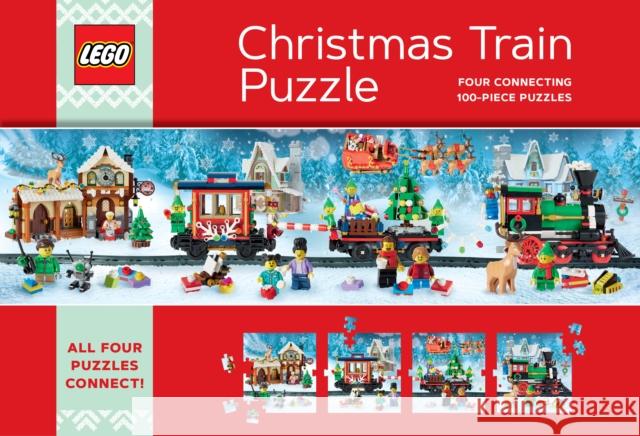 LEGO Christmas Train Puzzle: Four Connecting 100-Piece Puzzles LEGO 9781797221335 Chronicle Books
