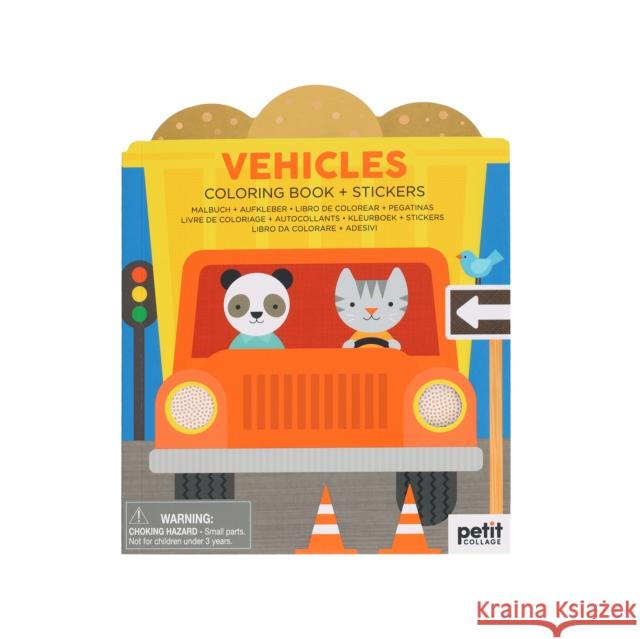 Vehicles Coloring Book + Stickers Petit Collage 9781797229348 Chronicle Books