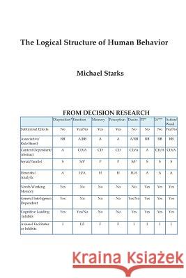 The Logical Structure of Human Behavior Michael Starks 9781798232941 Independently Published