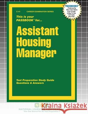 Assistant Housing Manager Passbooks 9781799300410 National Learning Corp