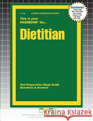 Dietitian Passbooks 9781799301967 National Learning Corp