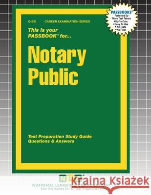 Notary Public Passbooks 9781799305316 National Learning Corp