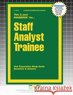 Staff Analyst Trainee Passbooks 9781799316787 National Learning Corp